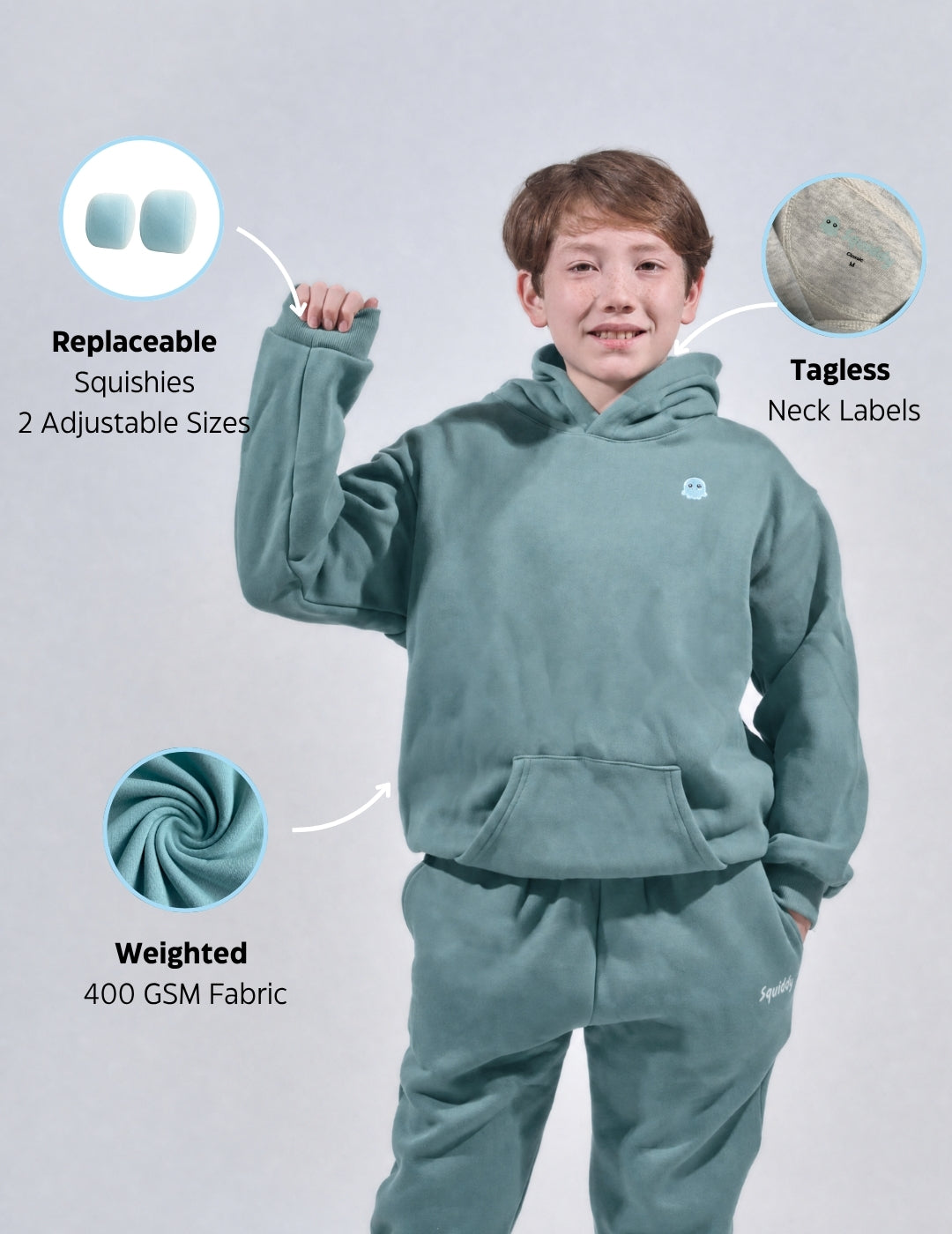 ClassicKidsHoodieTealGreen #Colour_Teal Green
