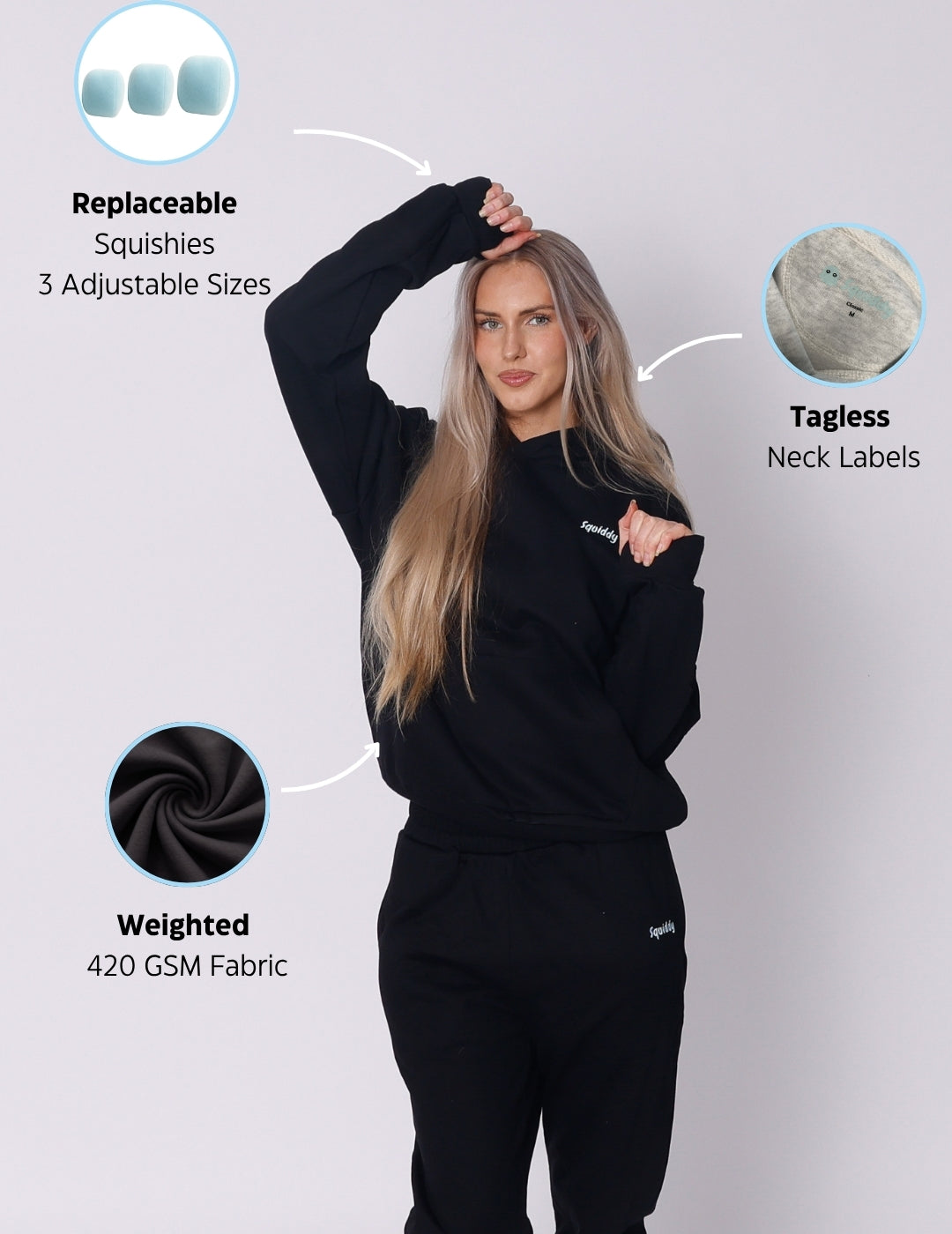 EssentialLetterHoodieBlack #Colour_Black