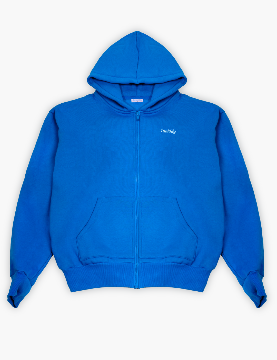 Ocean Blue hoodie with a brand logo on a white background