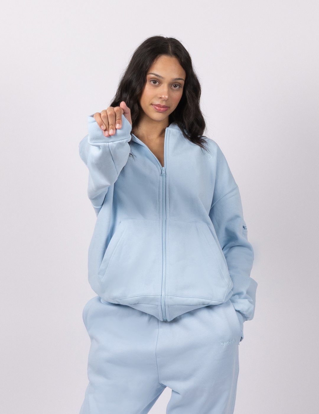 SquiddyEssentialsZipHoodieBabyBlue