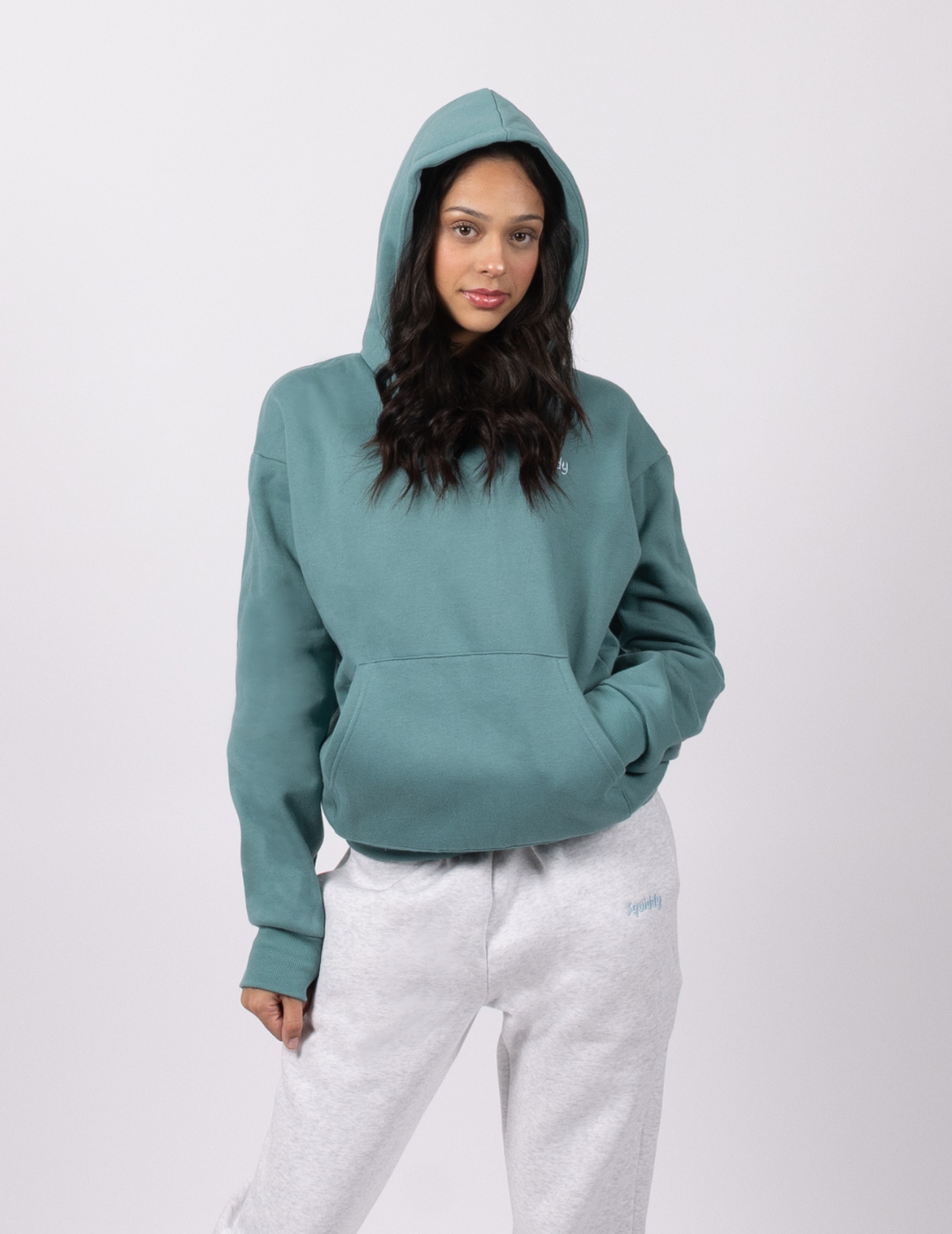 “Squiddy” Classic Hoodie - Teal Green Model3