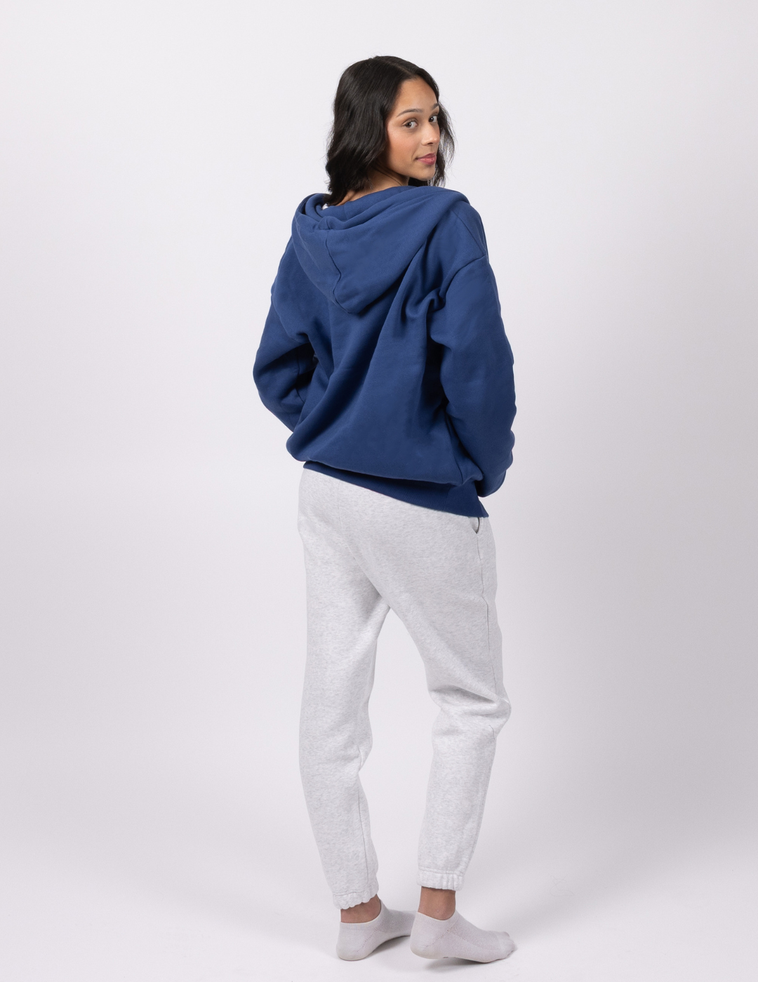 "Squiddy" Classic Zip Hoodie - Navy Blue Model4