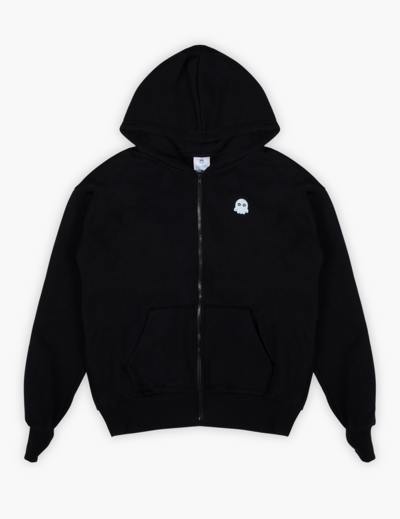The Classic Squiddy Zip Hoodie - Squiddy - WeightedHoodiesWeightedSweatpantsWithBuiltinSquishies #Colour_Black