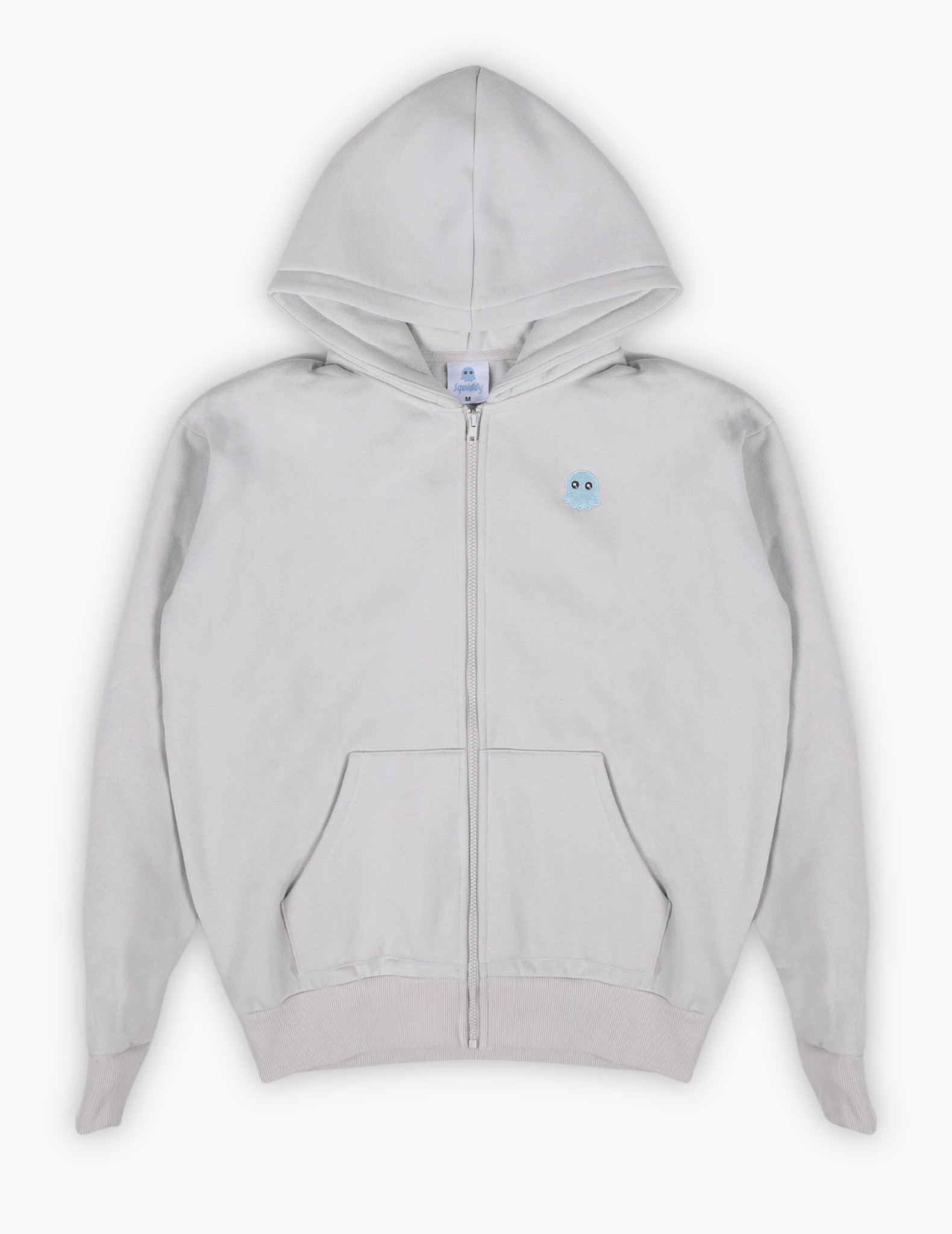 The Classic Squiddy Zip Hoodie - Squiddy - WeightedHoodiesWeightedSweatpantsWithBuiltinSquishies #Colour_Fog Grey