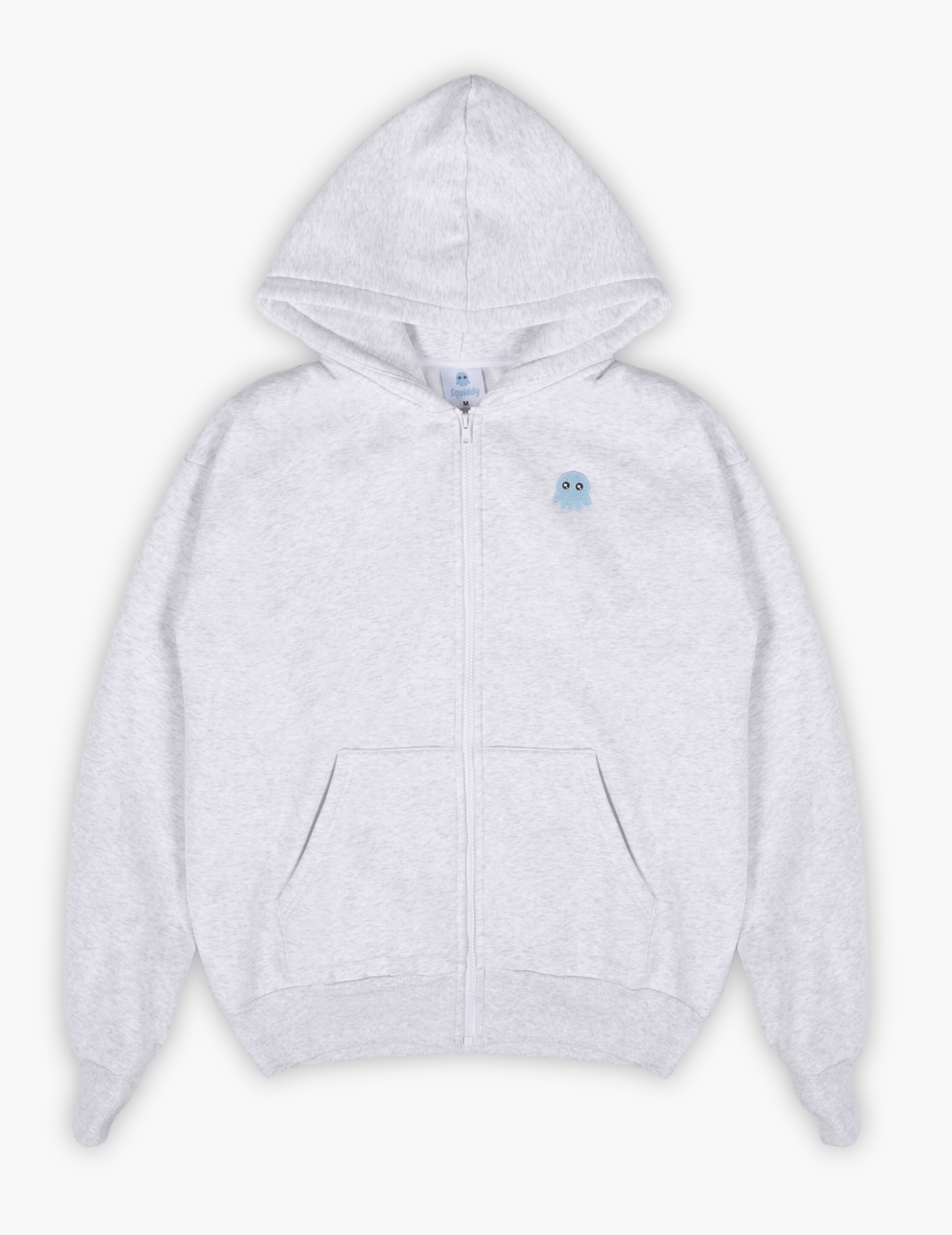 The Classic Squiddy Zip Hoodie - Squiddy - WeightedHoodiesWeightedSweatpantsWithBuiltinSquishies #Colour_Light Grey