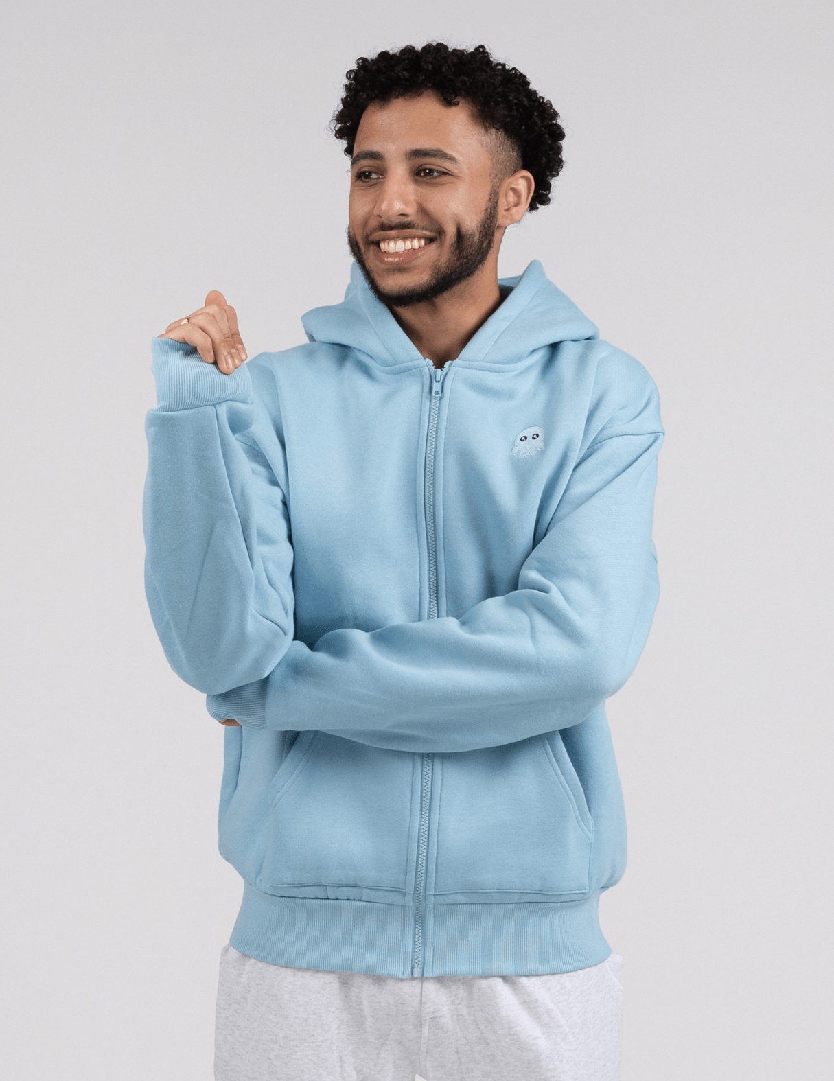 The Classic Squiddy Zip Hoodie - Squiddy - WeightedHoodiesWeightedSweatpantsWithBuiltinSquishies #Colour_Sky Blue