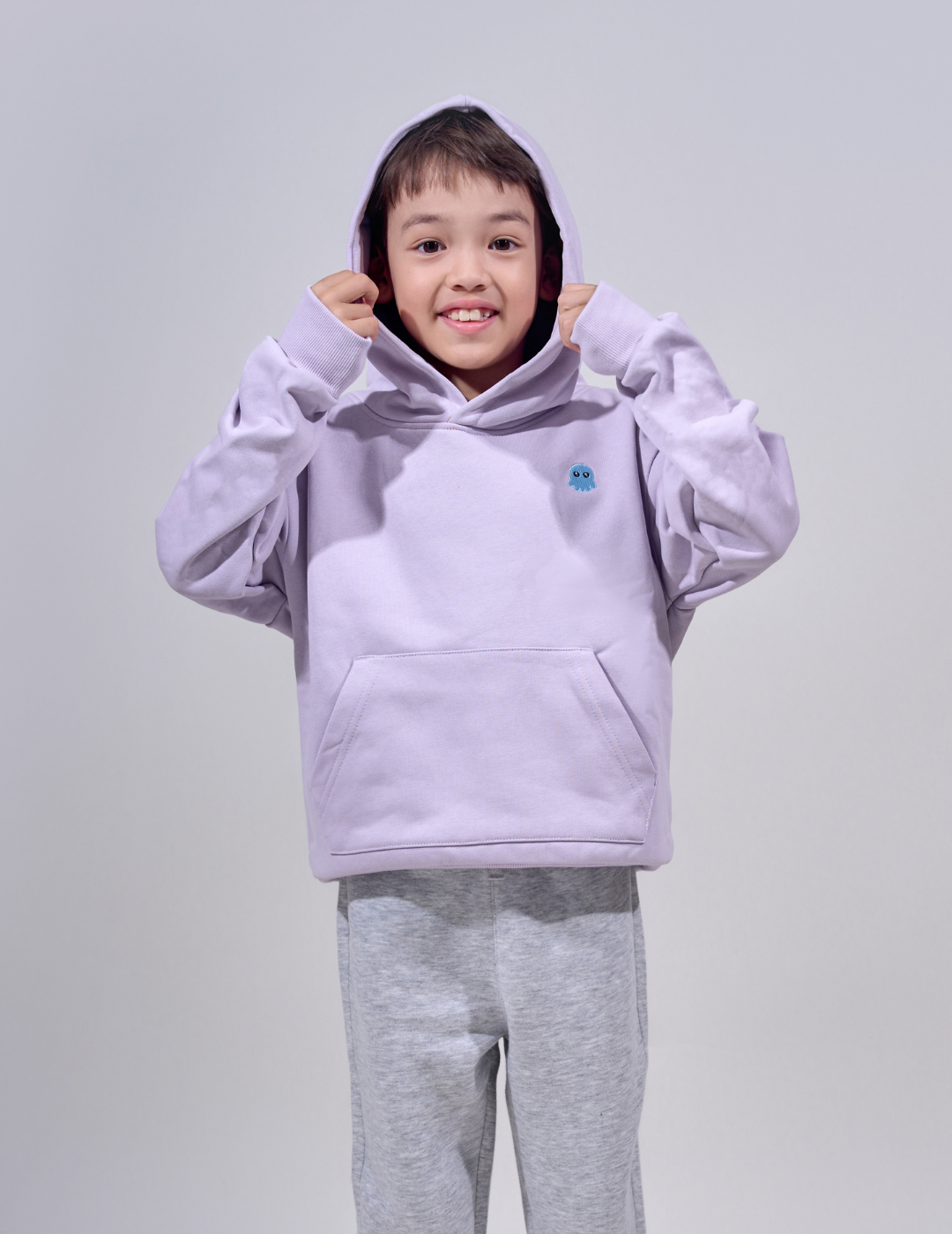 The Essential Kids Squiddy Hoodie Light Lavender - Weighted Kids Hoodies With Builtin Squishies #Colour_Light Lavender