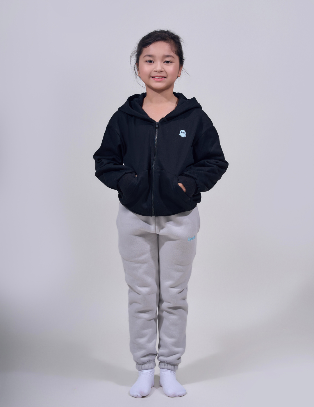 The Essential Kids Squiddy Zip Hoodie-Zip Hoodie-Squiddy #Colour_Black