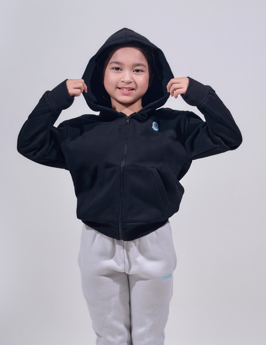 The Essential Kids Squiddy Zip Hoodie-Zip Hoodie-Squiddy #Colour_Black