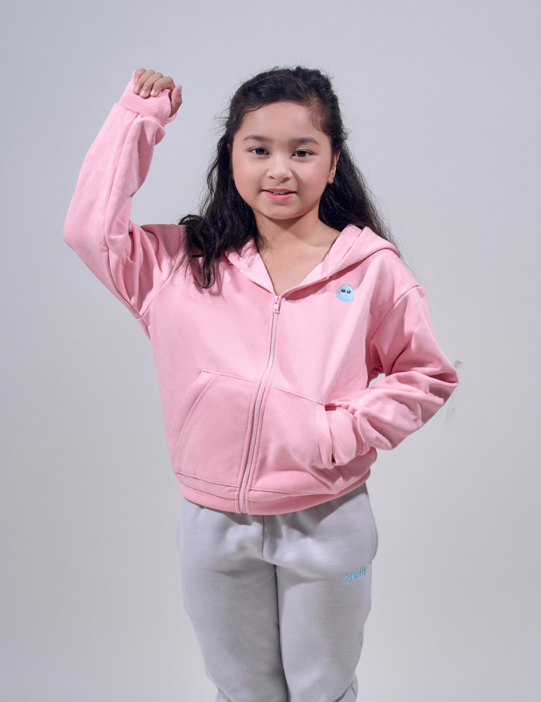 The Essential Kids Squiddy Zip Hoodie Cotton Candy - Weighted Kids Hoodies With Builtin Squishies Colour_Cotton Candy
