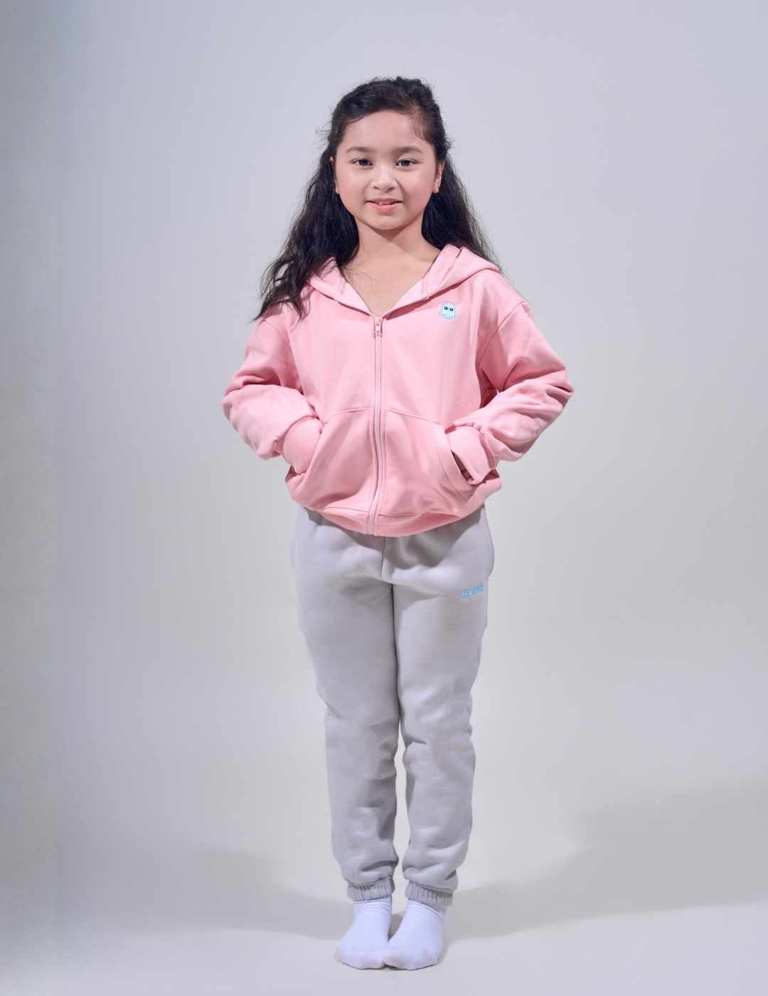 The Essential Kids Squiddy Zip Hoodie Cotton Candy - Weighted Kids Hoodies With Builtin Squishies Colour_Cotton Candy