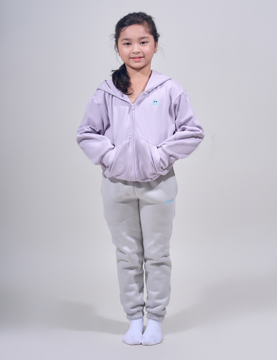 The Essential Kids Squiddy Zip Hoodie- Light Lavender - Weighted Kids Hoodies With Builtin Squishies Colour_Light Lavender