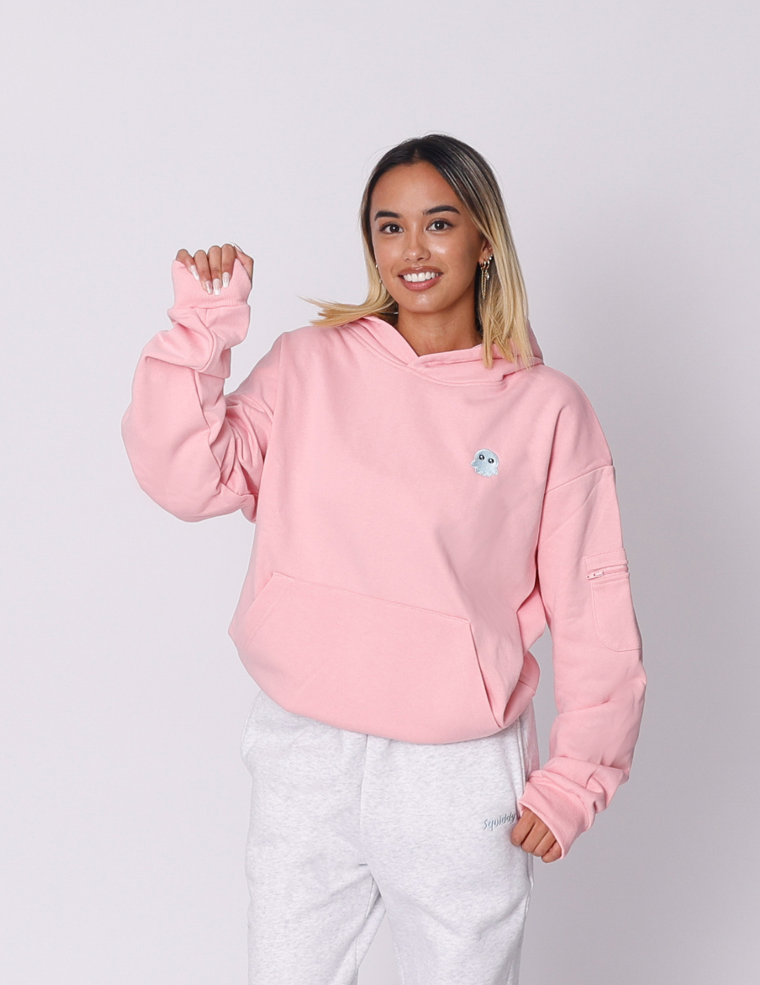 The Essential Squiddy Hoodie Cotton Candy - Weighted Hoodies With Builtin Squishies #Colour_Cotton Candy