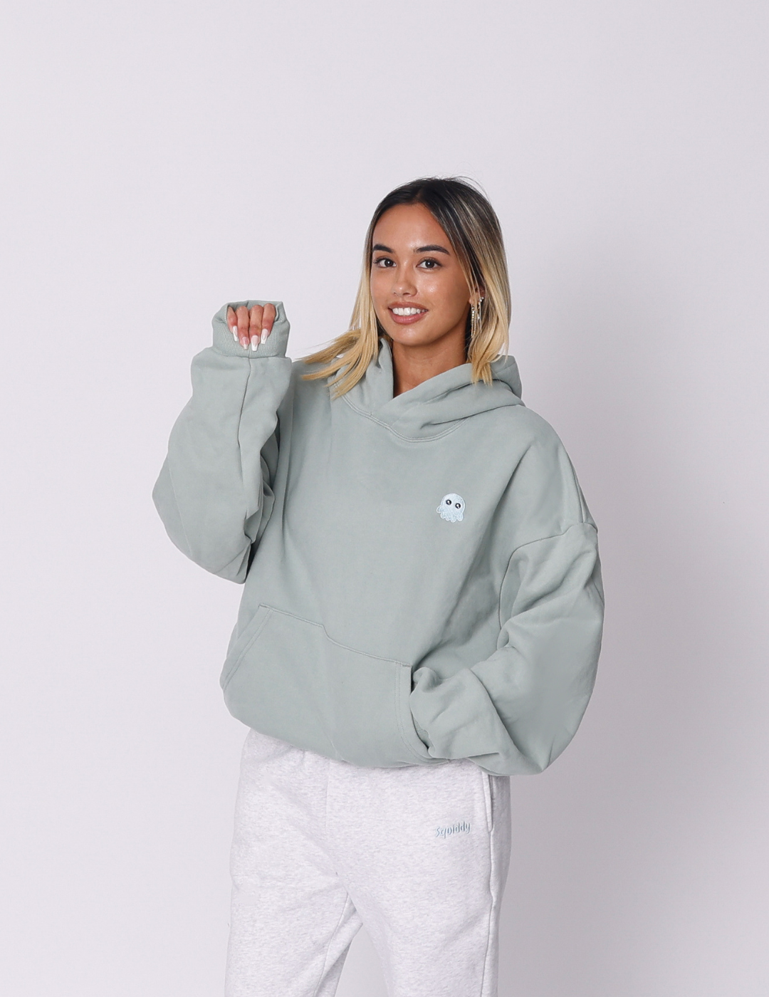 The Signature Squiddy Hoodie - Squiddy - WeightedHoodiesWeightedSweatpantsWithBuiltinSquishiesSageGreen