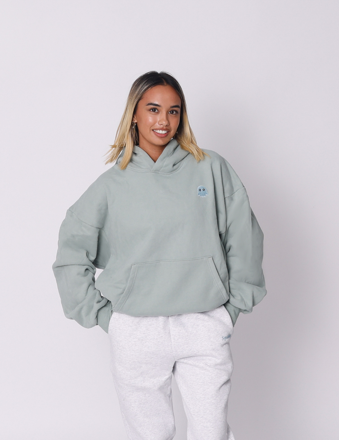 The Signature Squiddy Hoodie - Squiddy - WeightedHoodiesWeightedSweatpantsWithBuiltinSquishiesSageGreen
