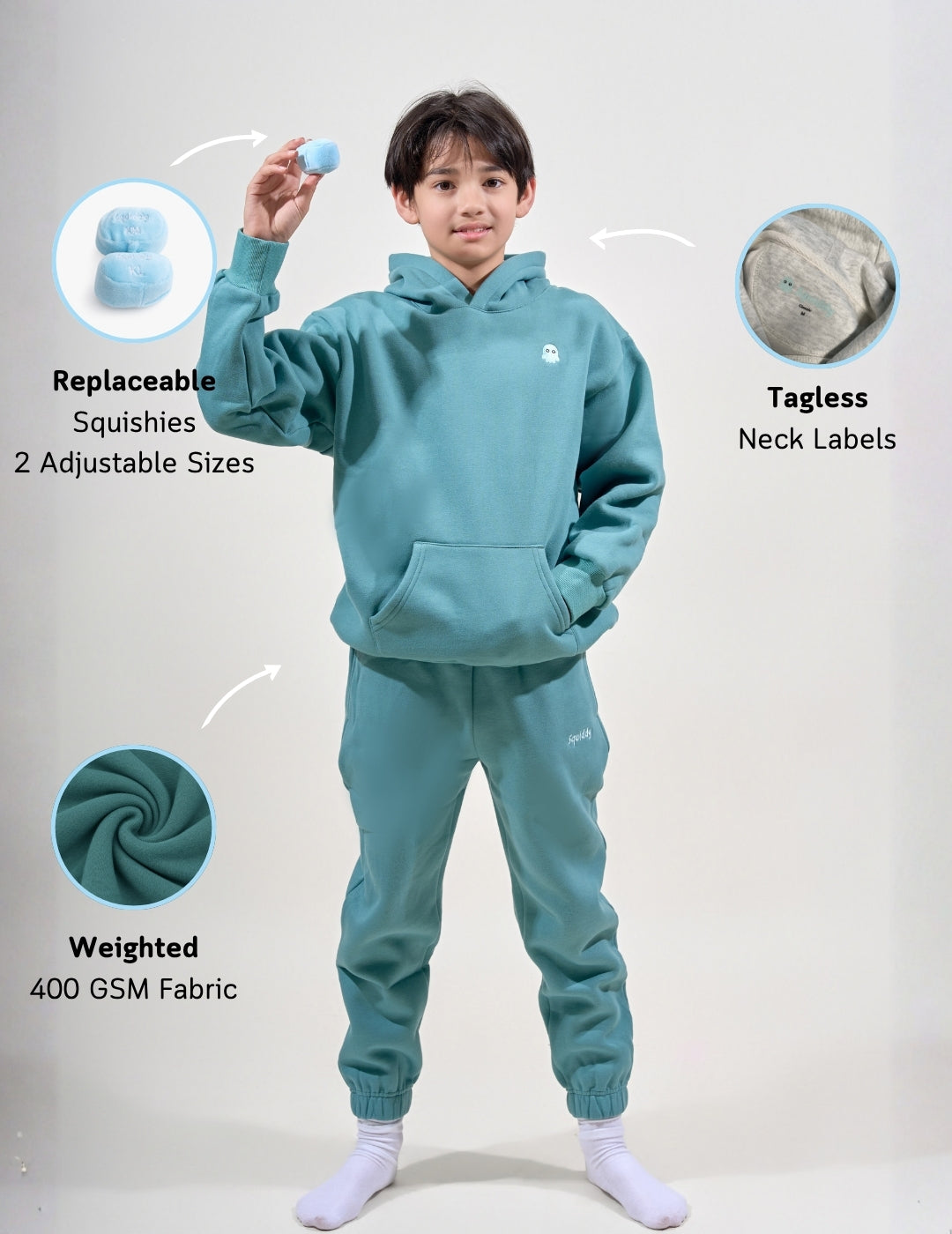 ClassicKidsHoodieTealGreen #Colour_Teal Green