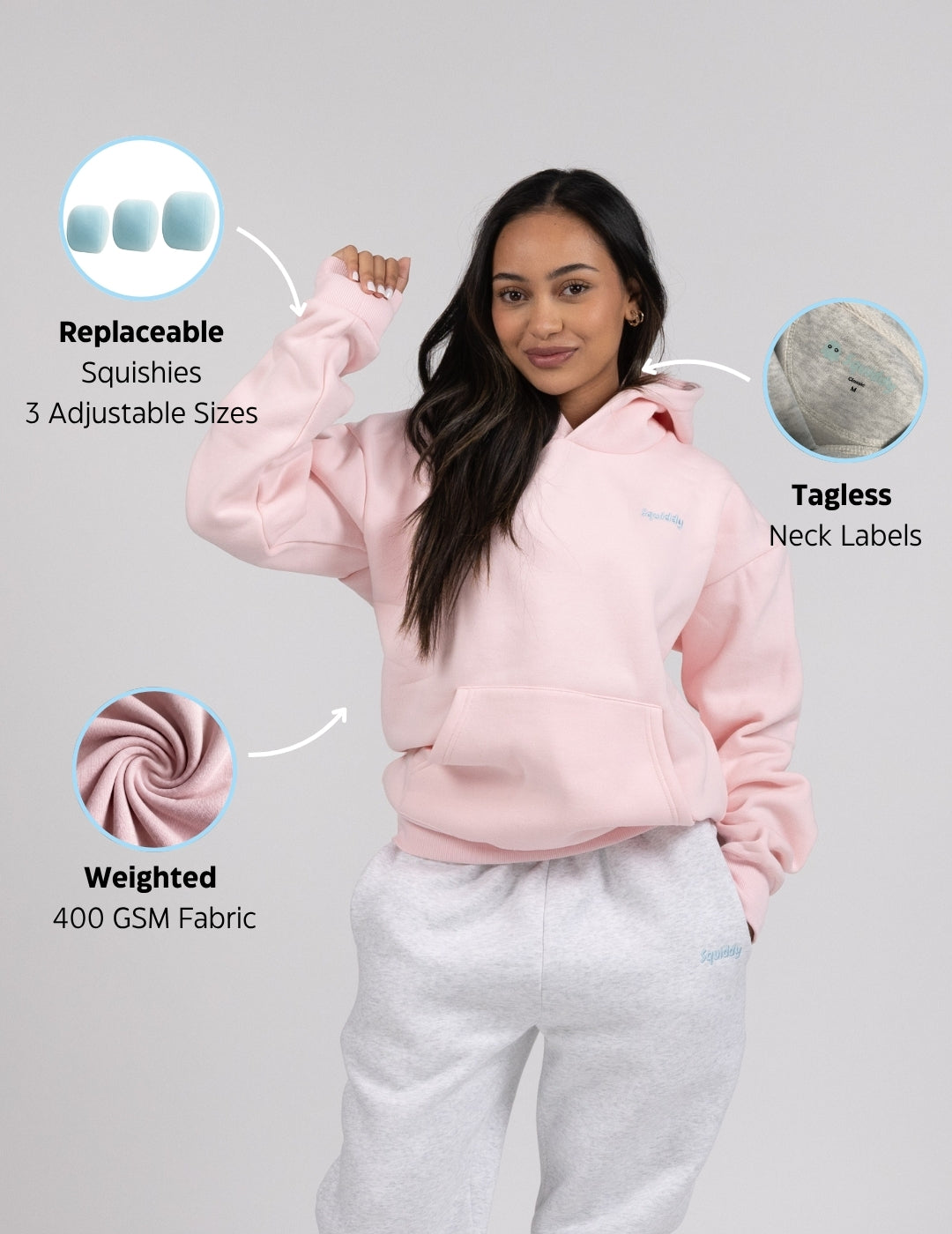 ClassicLetterHoodieBabyPink #Colour_Baby Pink