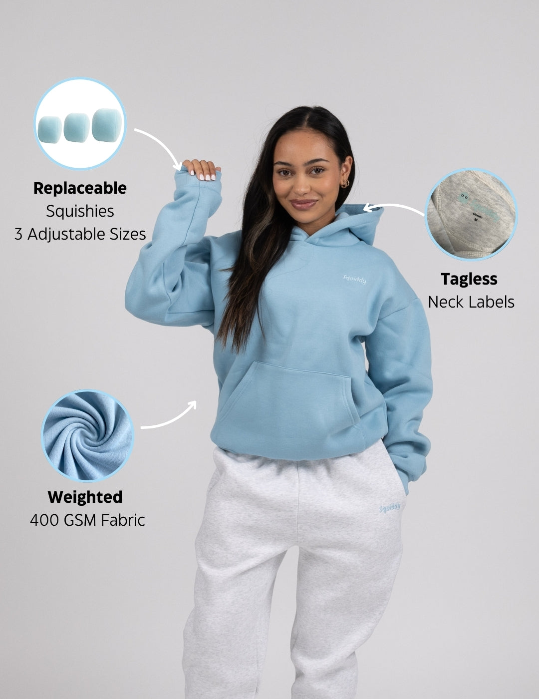 ClassicLetterHoodieSkyBlue #Colour_Sky Blue