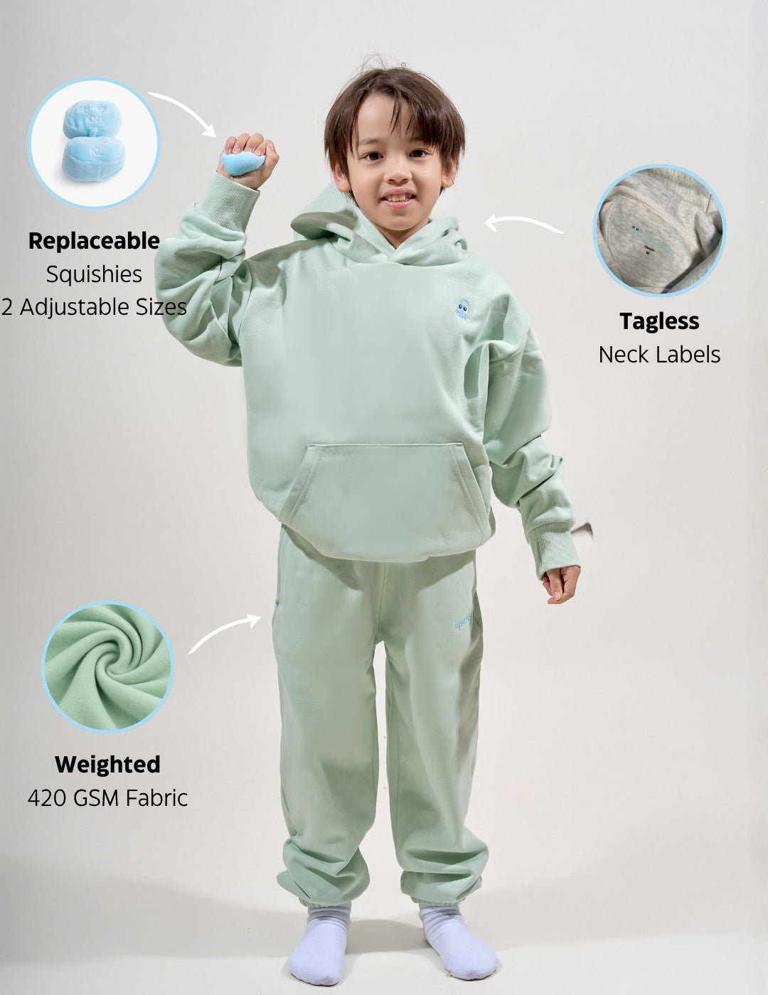 EssentialKidsHoodieMintGreen #Colour_Mint Green