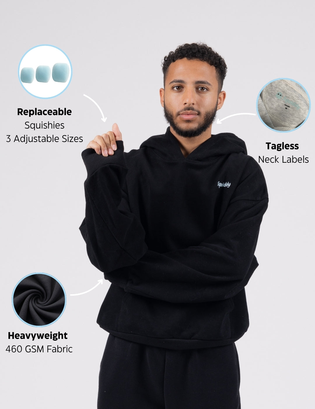 SignatureLetterHoodieBlack #Colour_Black