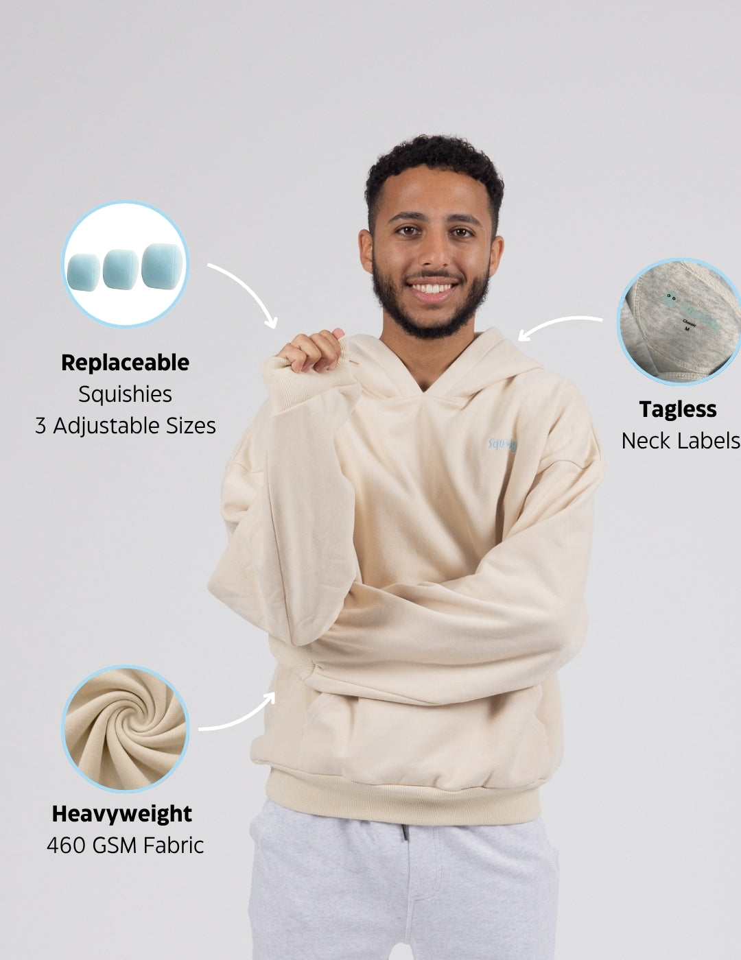 SignatureLetterHoodieLightBeige #Colour_Light Beige