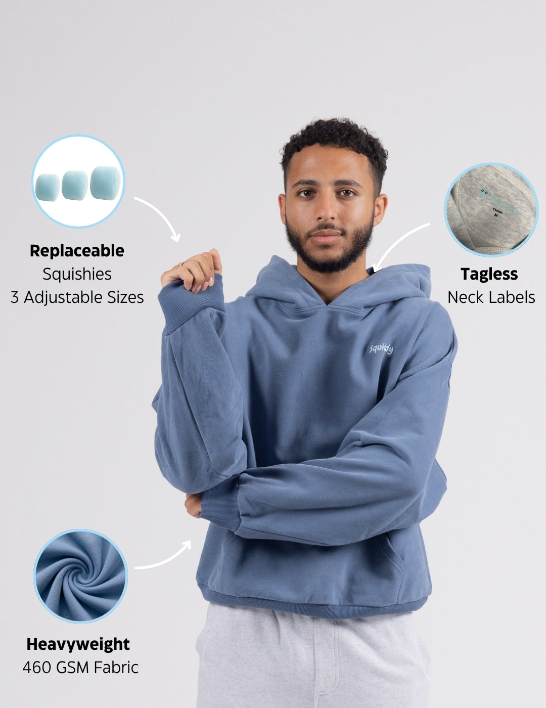 SignatureLetterHoodieSteelBlue #Colour_Steel Blue
