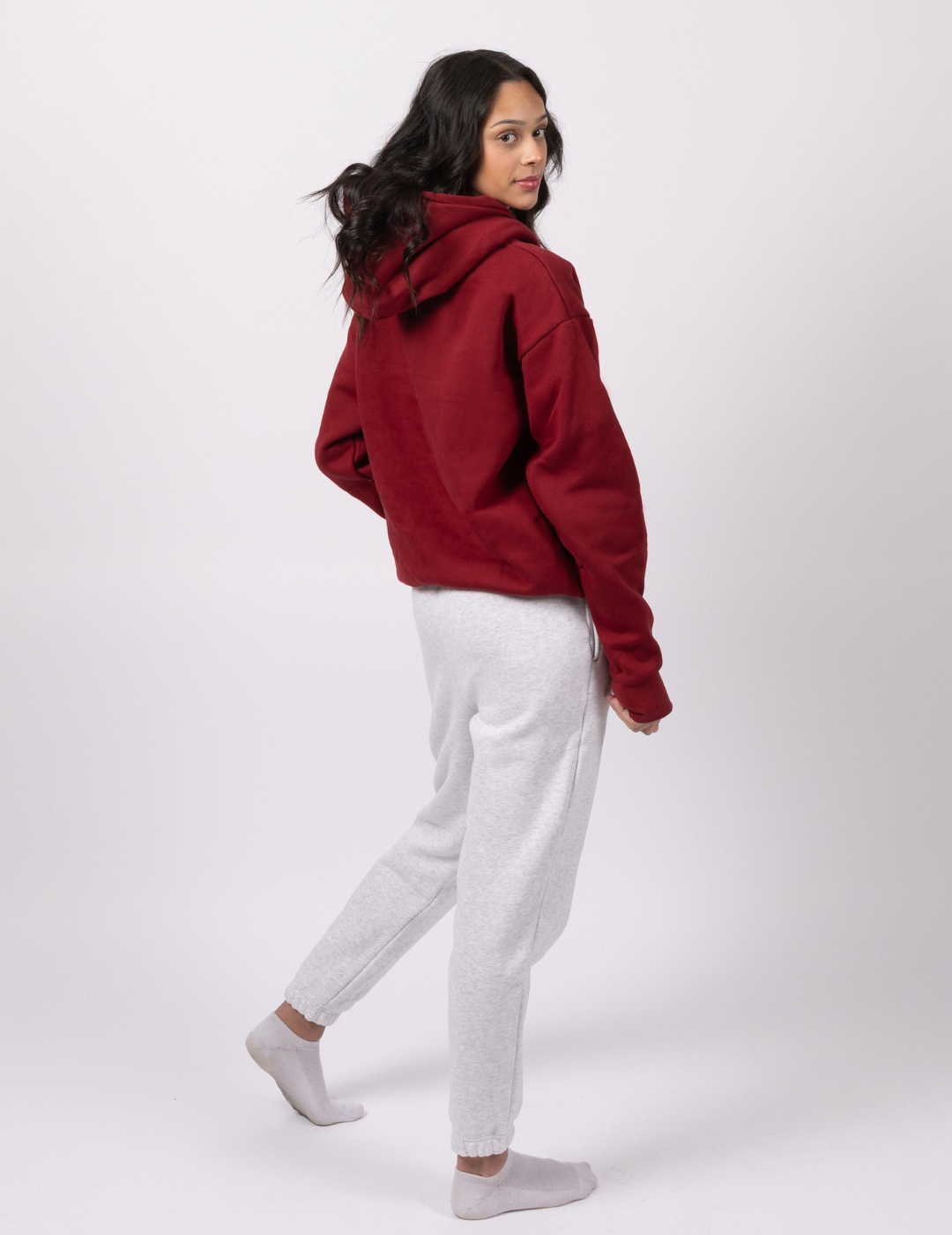 “Squiddy” Classic Hoodie - Maroon Model Back Weighted Built-in Squishies
