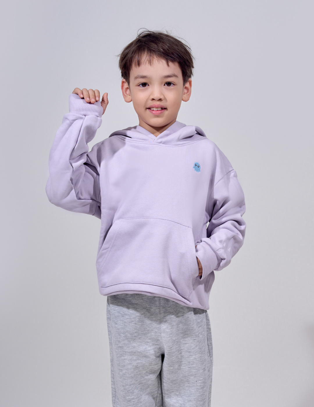 The Essential Kids Squiddy Hoodie Light Lavender - Weighted Kids Hoodies With Builtin Squishies #Colour_Light Lavender