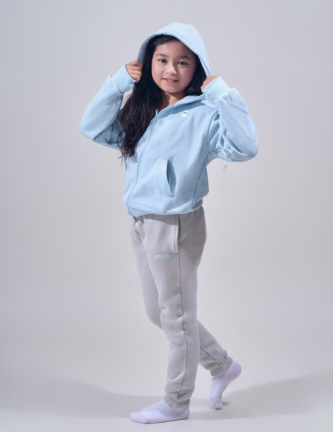 The Essential Kids Squiddy Zip Hoodie- Baby Blue - Weighted Kids Hoodies With Builtin Squishies Colour_Baby Blue