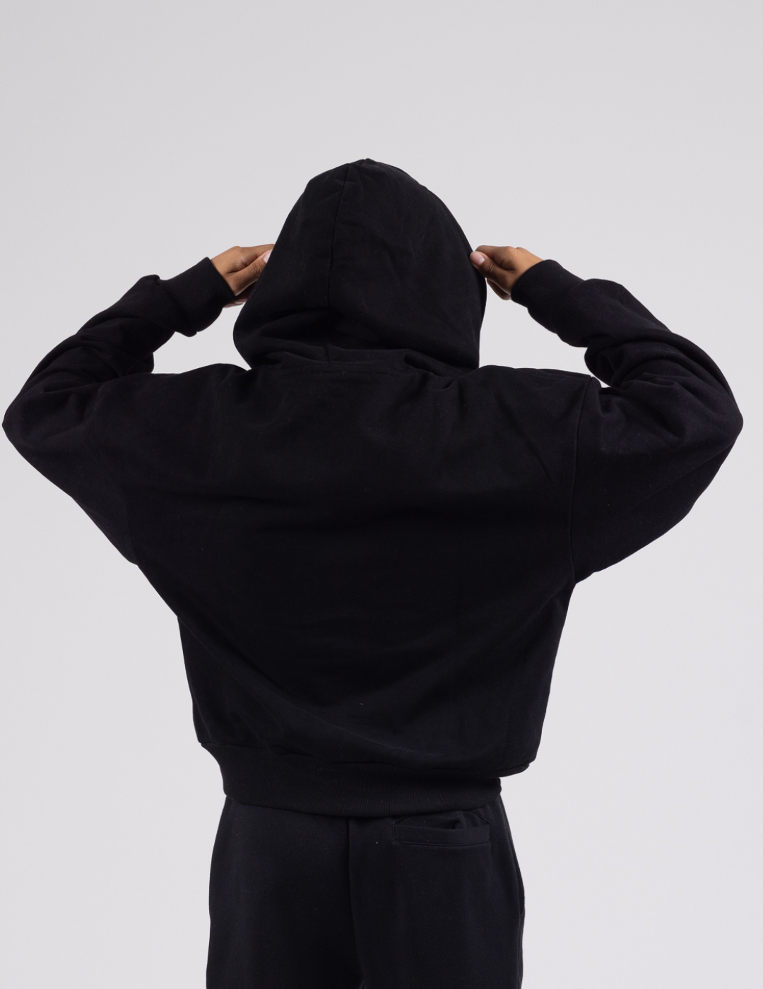 Black Signature Squiddy Hoodie- Oversized stress ball hoodie with squishy cuffs