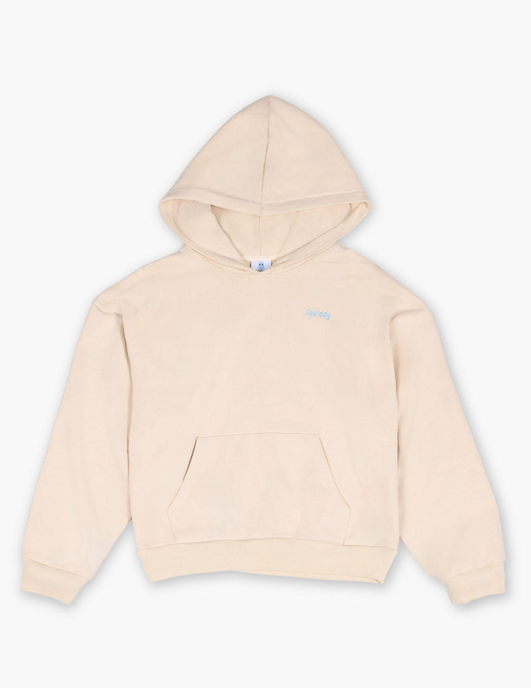 Beige Signature Squiddy Hoodie- Oversized stress ball hoodie with squishy cuffs