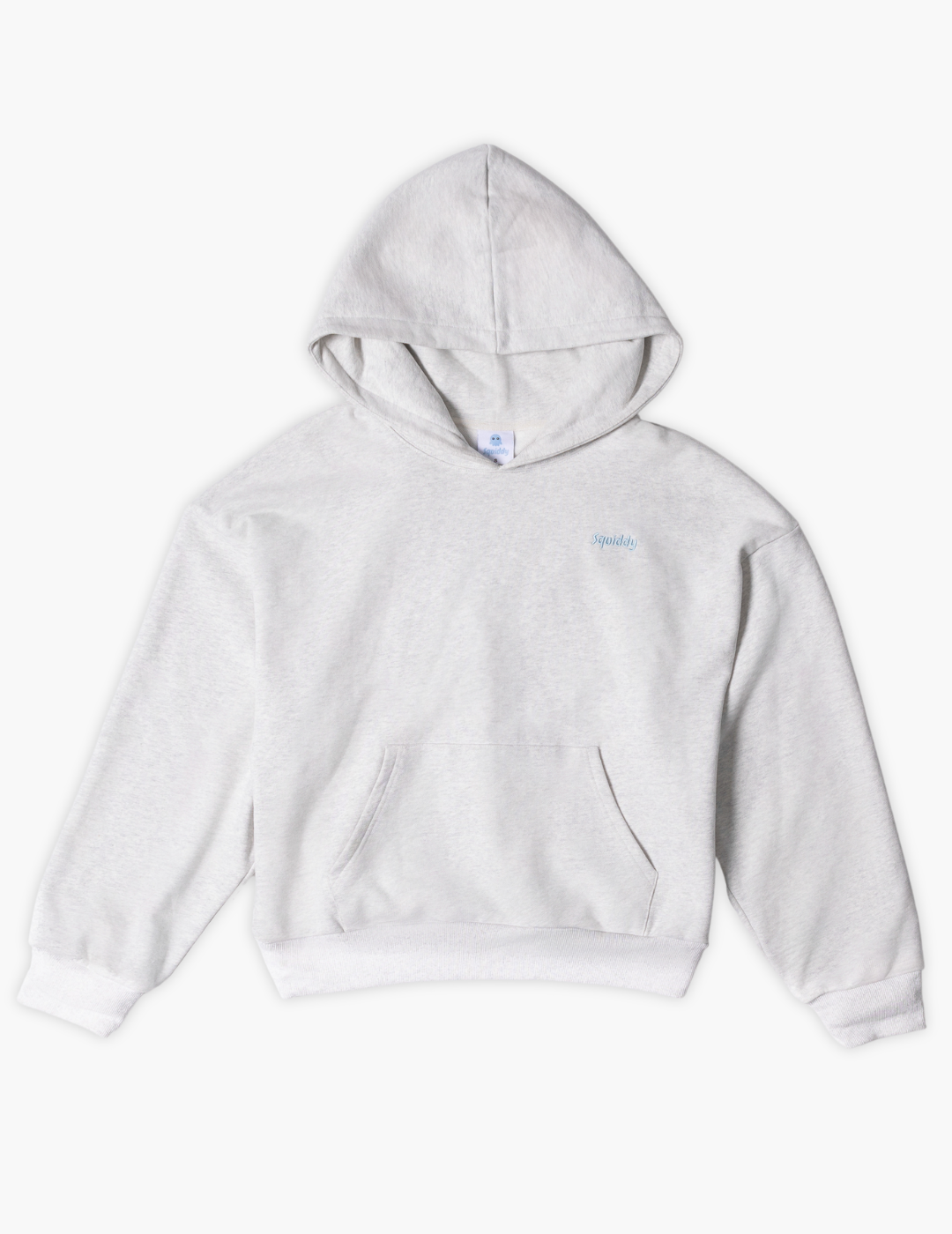 Grey Signature Squiddy Hoodie- Oversized stress ball hoodie with squishy cuffs