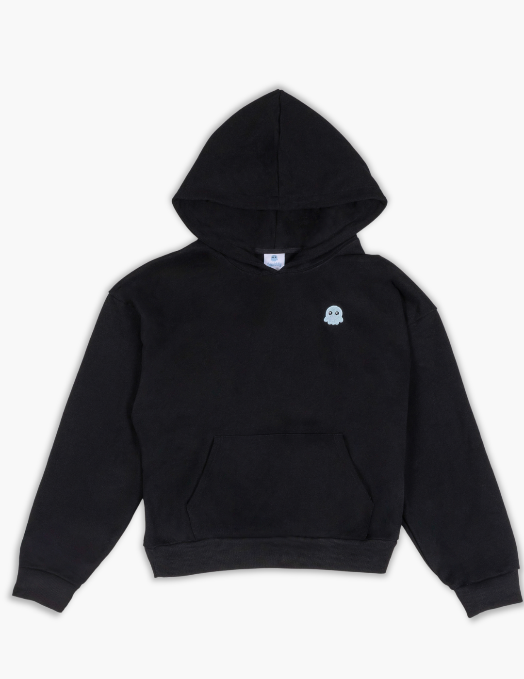 Black The Signature Squiddy Hoodie- Oversized stress ball hoodie with squishy cuffs